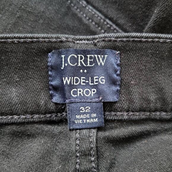 J. Crew wide leg crop black jean size 32 minimalist preppy neutral modern contem - Picture 7 of 14